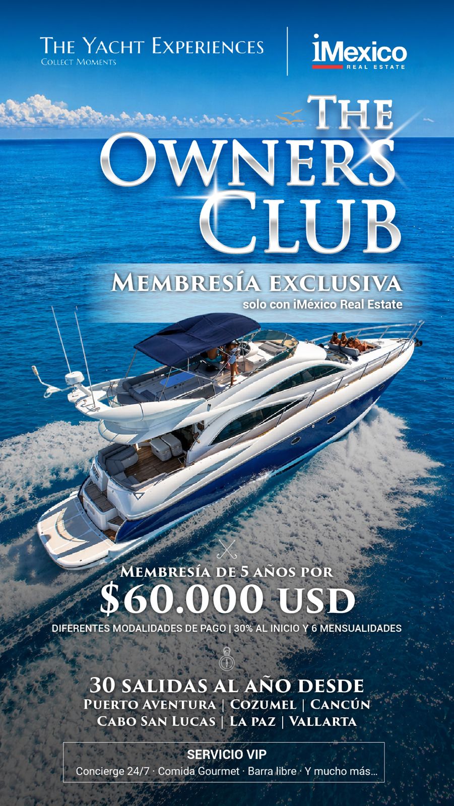 Experiencia a bordo del yate de lujo